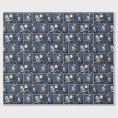 木の枝に雪のフクロウ ラッピングペーパー (フラット)