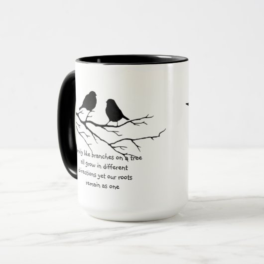 木の枝のようなことわざ鳥 マグカップ (正面左)