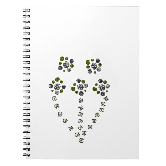 木の枝のように分岐する円の球体 ノートブック (正面)