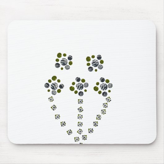 木の枝のように分岐する円の球体 マウスパッド (正面)