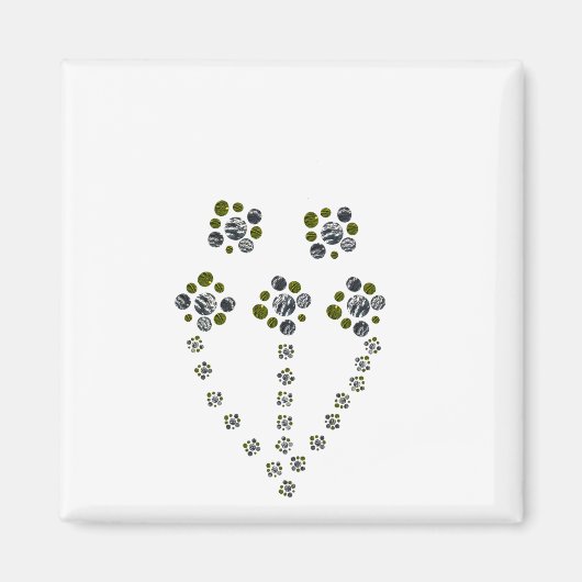 木の枝のように分岐する円の球体 マグネット (正面)