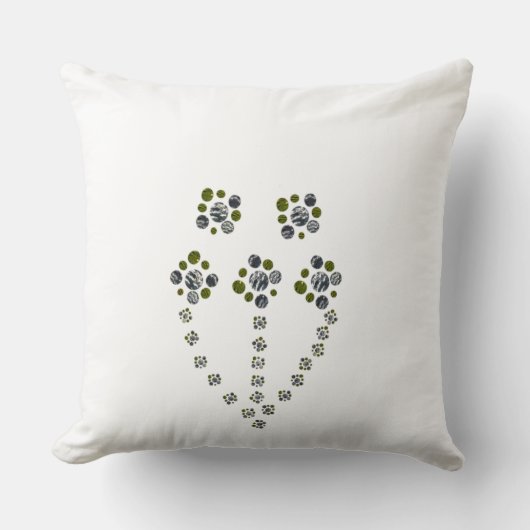 木の枝のように分岐する円の球投げ クッション (正面)