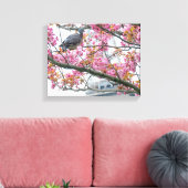 木の枝のキャンバスにハトを置く キャンバスプリント (インサイチュ (リビング))