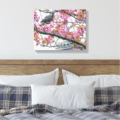 木の枝のキャンバスにハトを置く キャンバスプリント (インサイチュ (寝室))