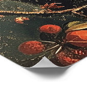 木の枝の上でロビンの赤い胸 ポスター (角)