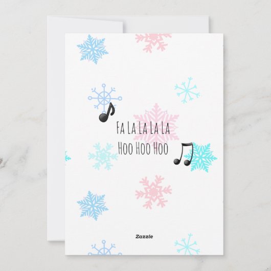 木の枝の上にかわいいフクロウのカップルのクリスマス シーズンカード (裏面)