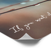 木の枝の上の雨粒 ポスター (角)