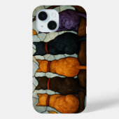 木の枝の上の5匹の猫 ステンドグラス風デザイン Case-Mate iPhoneケース (裏面)
