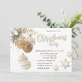 木の枝ボール雪の結晶ウッドクリスマス 招待状 (スタンド正面)