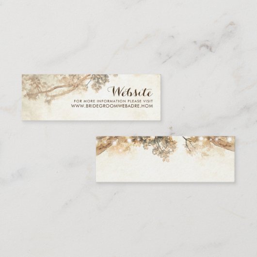 木の枝素朴ヴィンテージウェディング スキニー名刺 (正面/裏面)