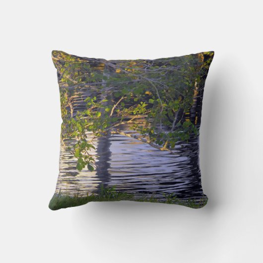 木の枝、日光、反射 クッション (裏面)