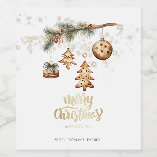 木の枝,装飾品,星 ワインラベル (シングルラベル)