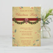 木の枝,金ゴールド企業のクリスマスパーティー 招待状 (スタンド正面)