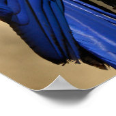 木の柱に止まったヒヤシンスのマカオのクローズアップ ポスター (角)