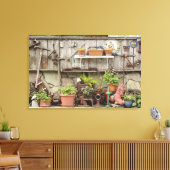 木の柵に飾り付け、カタリナ島。 キャンバスプリント (インサイチュ (リビング))