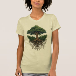 木の根が曼荼羅に形成さ自然れ Tシャツ