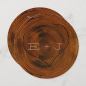 木の根元に彫られたハートの結婚式招待状 招待状 (正面/裏面)