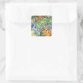 木の根(1890)植物芸術ファンゴッホスクラップブック スクエアシール (バッグ)