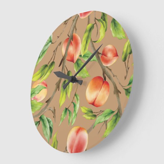 木の桃 ラージ壁時計 (傾斜)