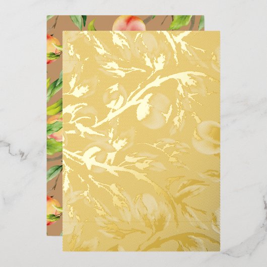 木の桃 箔招待状 (正面/裏面)