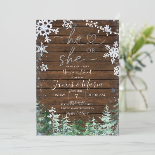 木の森のジェンダーが雪片を明かす 招待状 (スタンド正面)