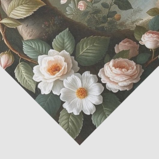 木の森の狐と植物のディテール 薄葉紙 (詳細)