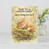 木の森の狐の空想的な誕生日パーティーの招待状 招待状 (スタンド正面)