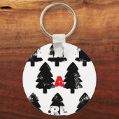 木の模様を植える キーホルダー (正面)