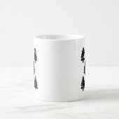 木の模様を植える コーヒーマグカップ (中央)