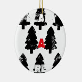 木の模様を植える セラミックオーナメント (右)