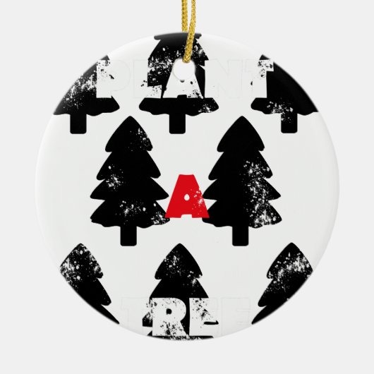 木の模様を植える セラミックオーナメント (正面)