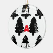 木の模様を植える セラミックオーナメント (左)