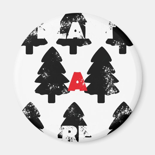 木の模様を植える マグネット (正面)