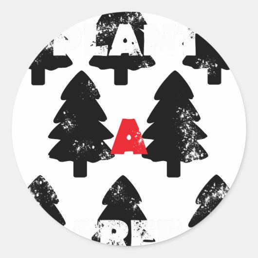 木の模様を植える ラウンドシール (正面)