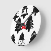 木の模様を植える ラウンド壁時計 (傾斜)