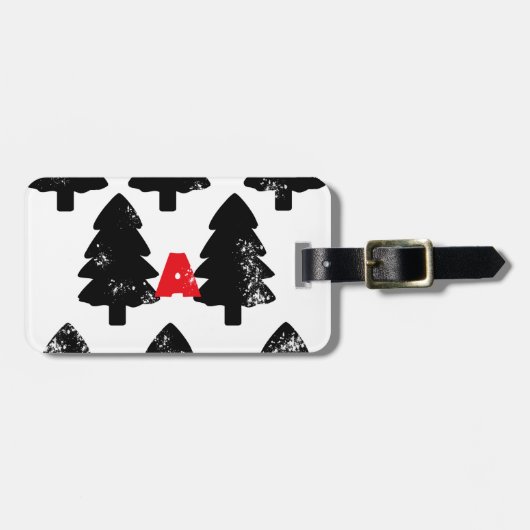 木の模様を植える ラゲッジタグ (正面横)