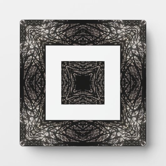 木の模様（黒と白） フォトプラーク (正面)