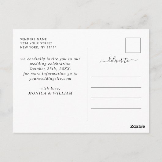 木の樹皮のハート素朴結婚式の日付を保存 ポストカード (裏面)