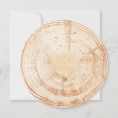 木の樹皮の緑ユニークの素朴結婚葉 招待状 (裏面)