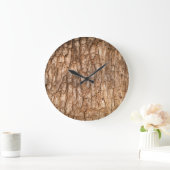 木の樹皮の質感、自然な木の背景。 ラージ壁時計 (ホーム)