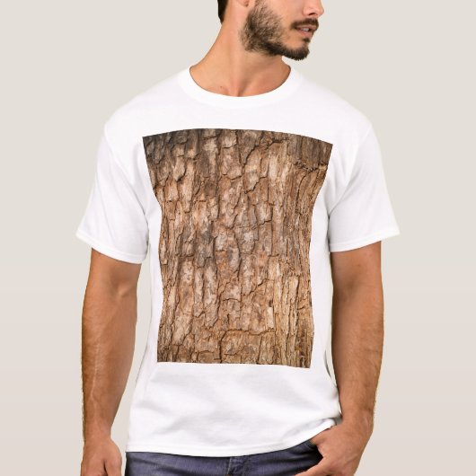 木の樹皮の質感、自然な木の背景。 Tシャツ (正面)