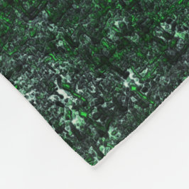 木の樹皮または白っぽい灰色の石に緑の菌類 フリースブランケット