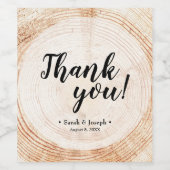 木の樹皮素朴の結婚ありがとう ワインラベル (シングルラベル)