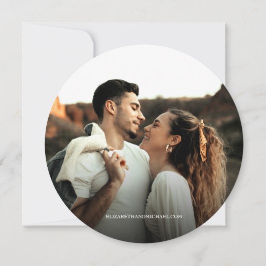 木の樹皮素朴結婚式の日付写真を保存 招待状 (裏面)