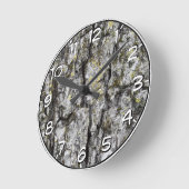 木の樹皮 ラウンド壁時計 (傾斜)