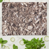 木の樹皮、自然、茶色 キッチンタオル (折り畳み)