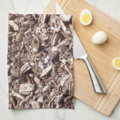 木の樹皮、自然、茶色 キッチンタオル (四つ折り)