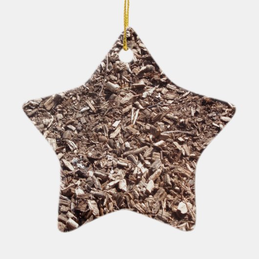 木の樹皮、自然、茶色 セラミックオーナメント (正面)