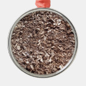 木の樹皮、自然、茶色 メタルオーナメント (正面)