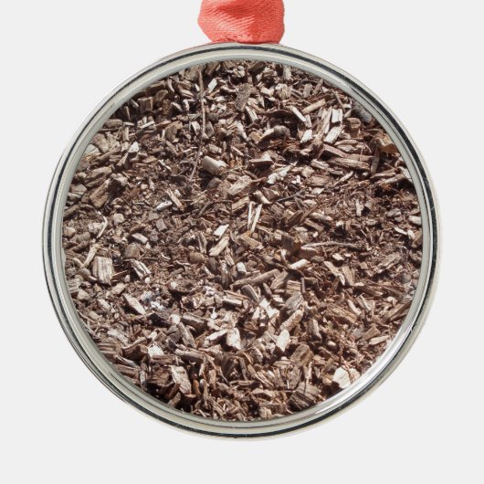 木の樹皮、自然、茶色 メタルオーナメント (正面)